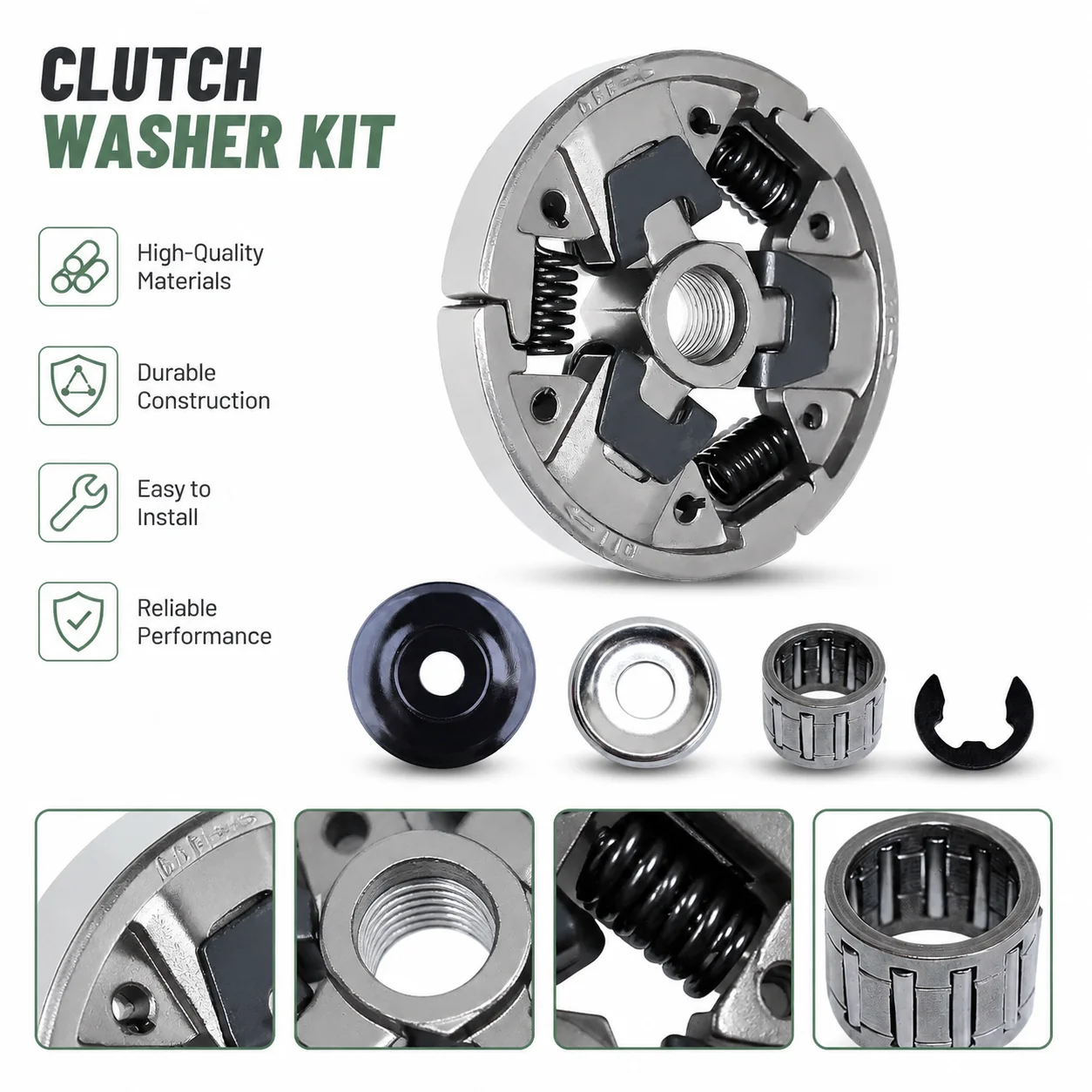 For Stihl MS260 MS270 280 271 291 240 026 024 Saw Clutch Assy Kit Washer Cover Pan Needle Bearing E-Clip OEM 11211602051 Parts