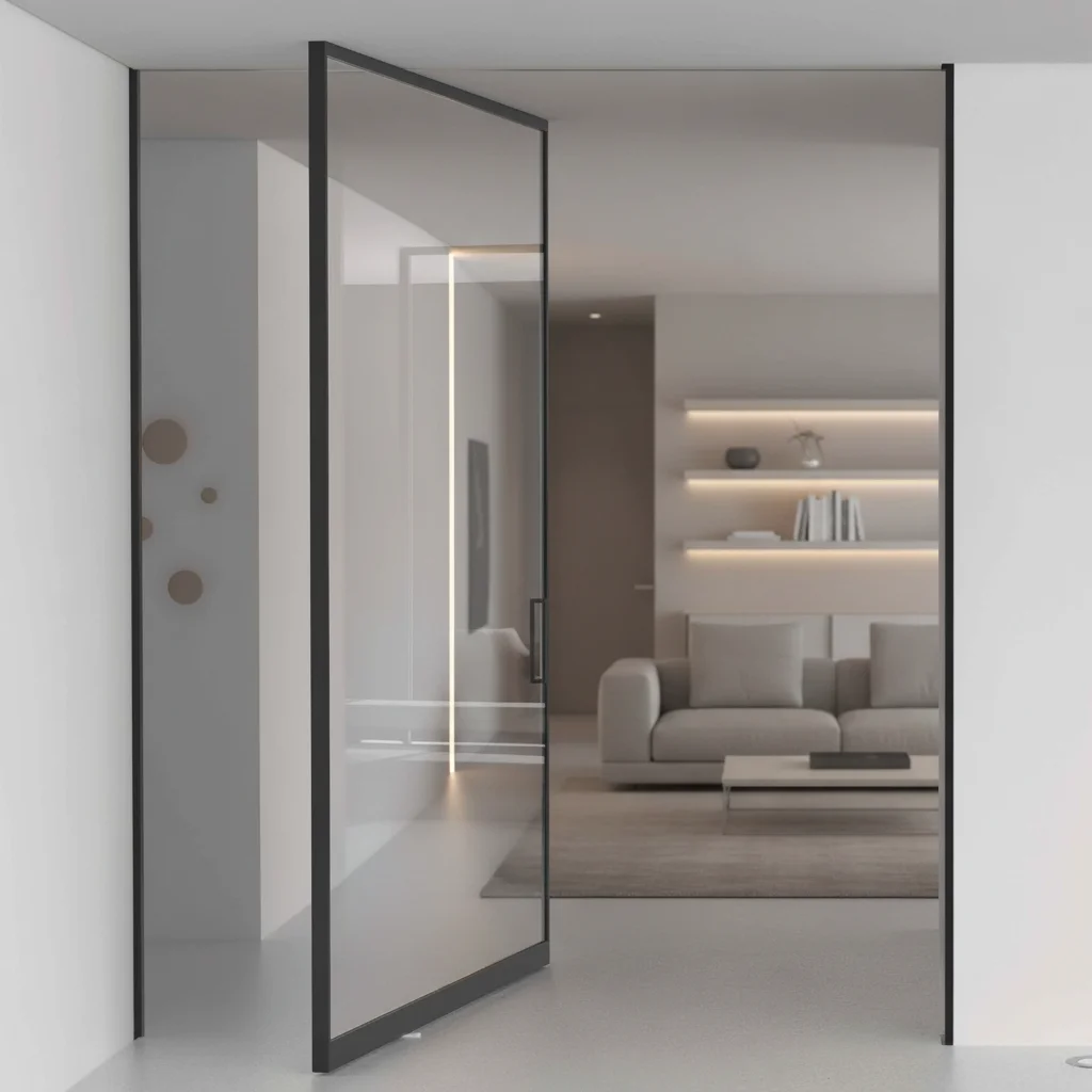 Hot Sell Minimalism Style Pivot Door Solid and Durable Manual Aluminum Frame Glass Door Wear Resistant Household Revolving Door