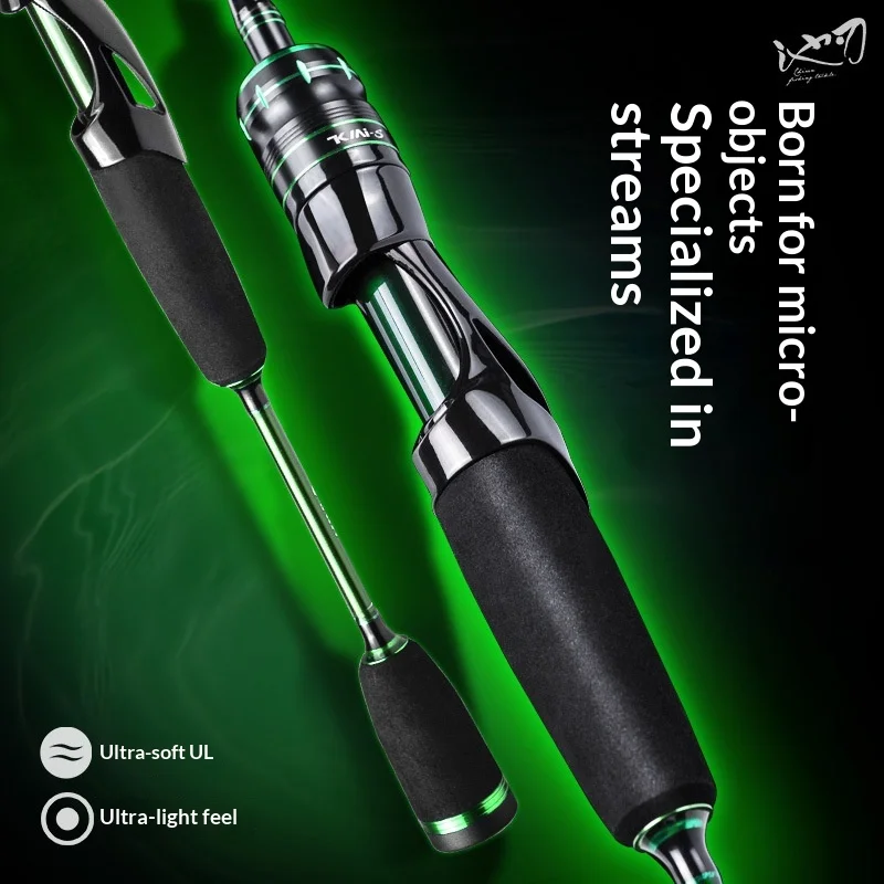 تلسكوبي الصيد رود خفيفة UL مايكرو إغراء قضيب كامل الكربون الترا لينة كريك تيار طويل يلقي حساسية عالية سمك السلمون المرقط باس