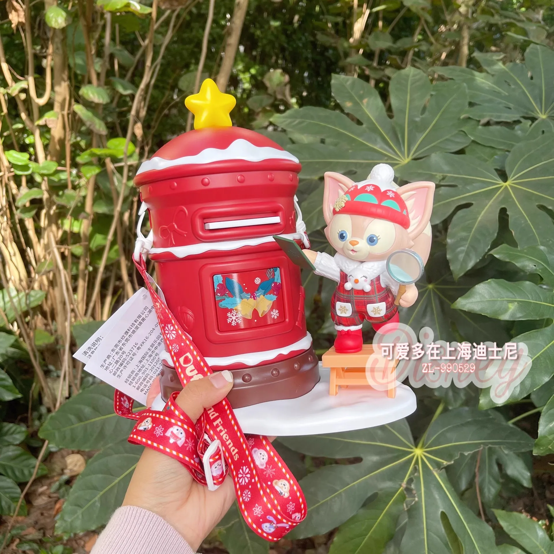 New Original Shanghai Disney LinaBell Winter Christmas limited edition popcorn bucket storage bucket crossbody