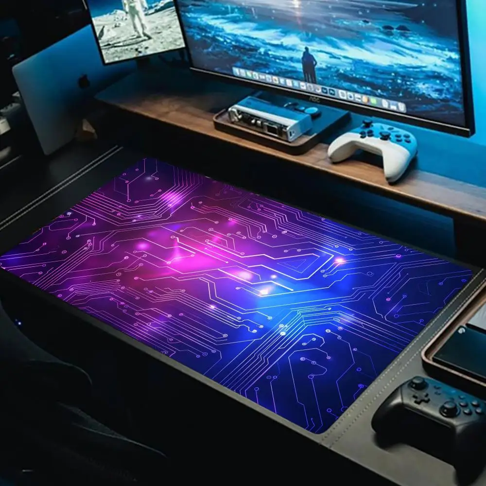 

1 шт. Tech коврик для мыши, новый большой компьютерный офисный игровой настольный коврик XXL, резиновые противоскользящие коврики для клавиатуры с прошитыми краями, моющиеся настольные коврики