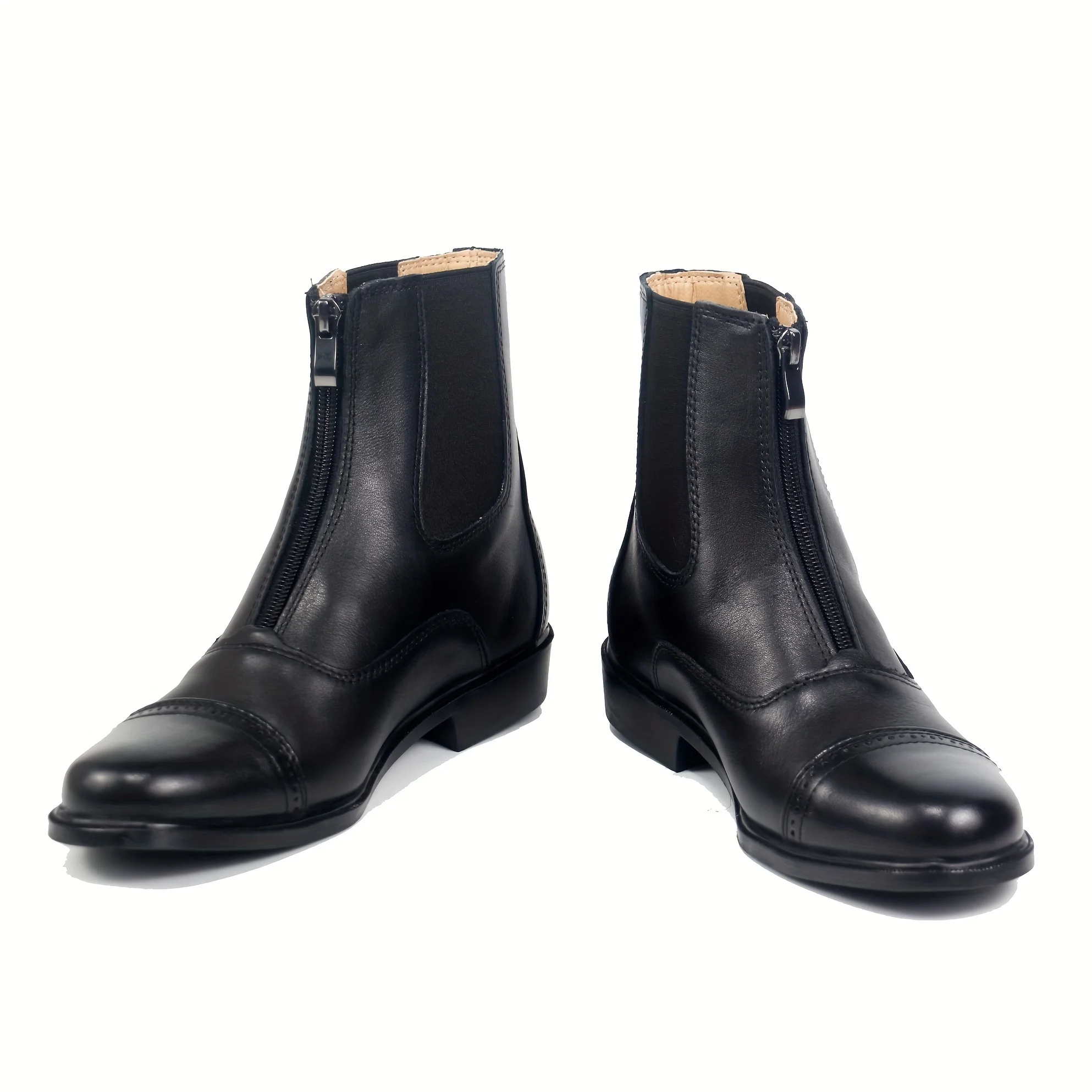 Aoud-Botas ecuestres para montar a caballo para hombre y mujer, zapatos de cuero completo con cremallera, de alta calidad