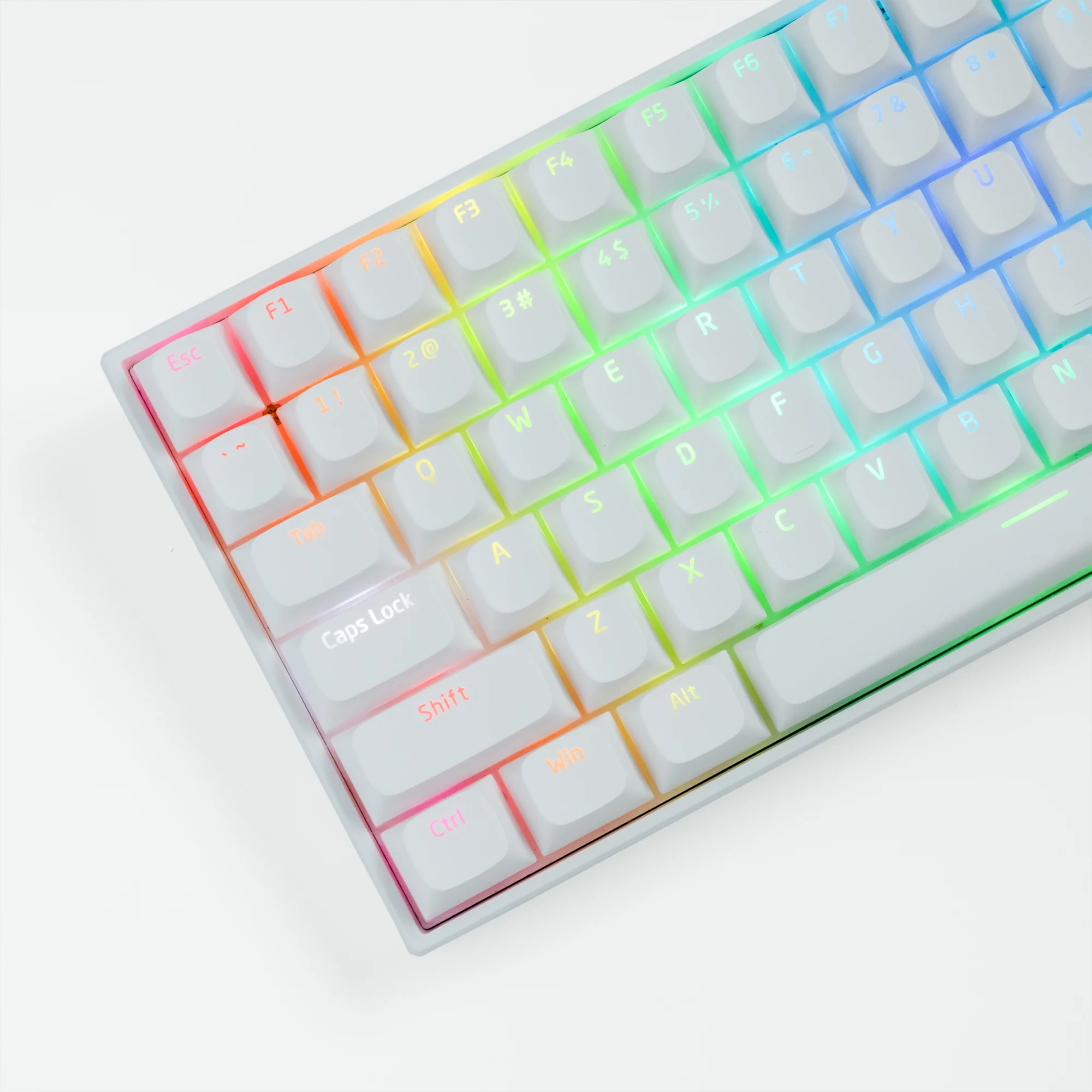 

XVX Horizon Line Pudding Keycaps White Keycaps for Mechanical Keyboard Shine Through PBT Key Cap Set 117 Keys