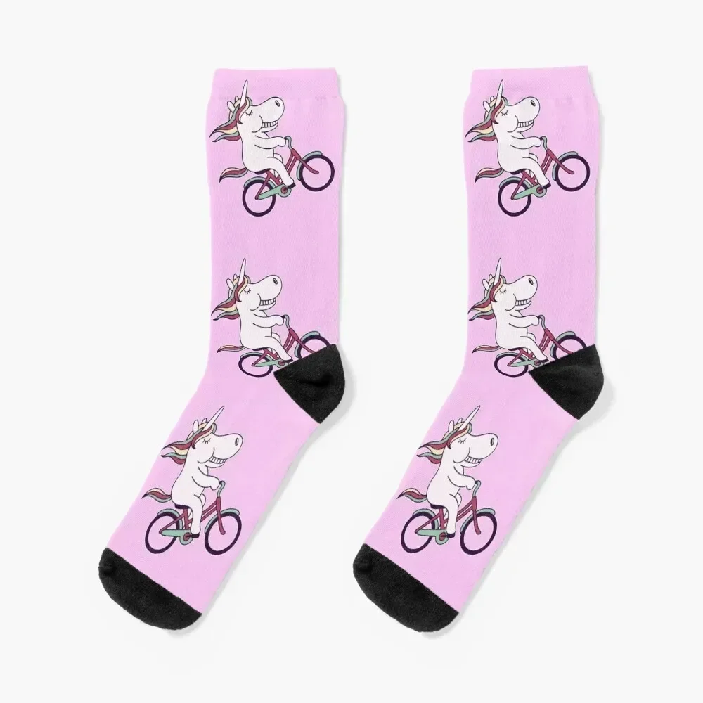 Unicorn bicycle cyclist Socks snow Heating sock summer Boy Socks Women's