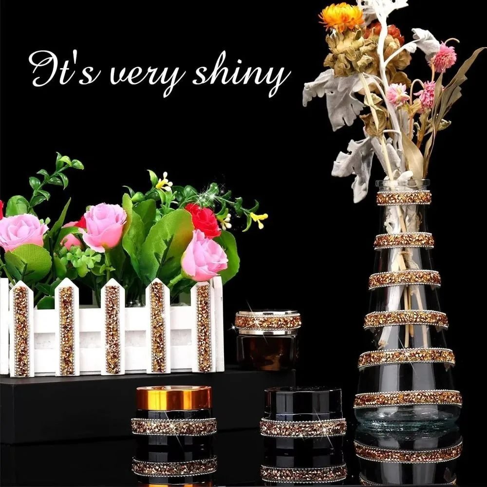 

Самоклеящаяся наклейка со стразами, наклейка «сделай сам», блестящая лента со стразами, ширина 1 см, хрустальный рулон, блестящий