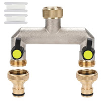 3/4 inch bidirectional hose splitter zinc alloy stainless steel garden hose splitter for outdoor gardening lawn care