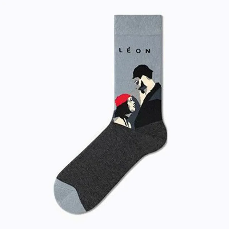 Van Gogh series socks famous painting European and American style cartoon men and women in tube cartoon cotton socks