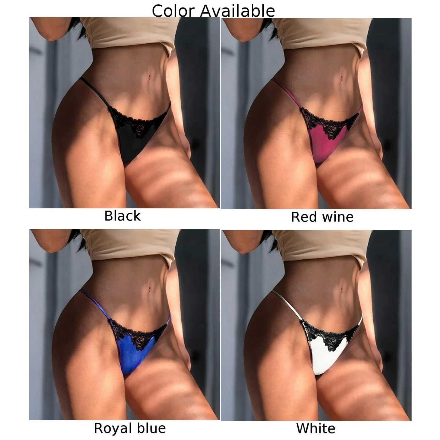 Pyjamas Pyjamas Knickers Unterhose Höschen Sexy Frauen Satin G String Tanga Höschen Knicker Dessous Low Rise Slips