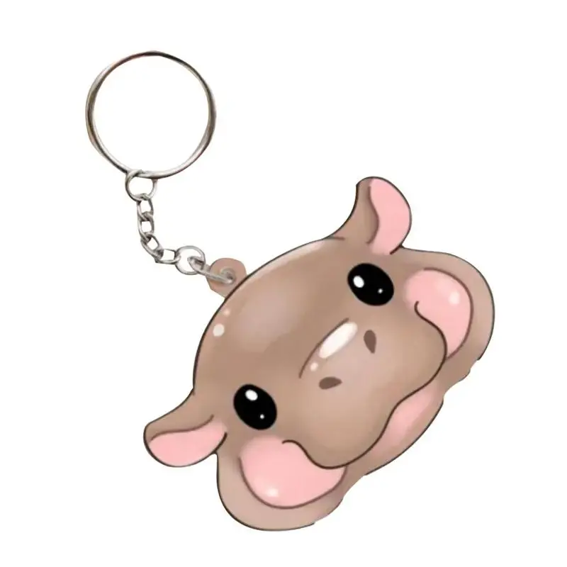 Hippo Keychain Cartoon Animal Keychains Hippo Decoration Charm Baby Hippo Multi-functional Hippo Pendant For Birthday Holiday