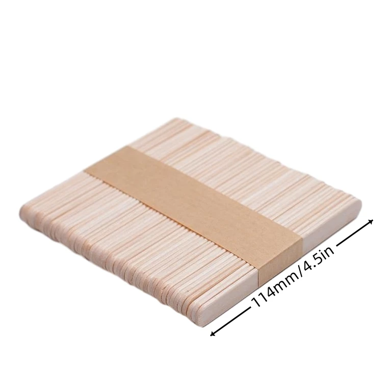 

Top Quality Kitchen Gadget Nonstick Wooden 100% Natural Friendly Popsicle Sticks 114mm wooden ice cream sticks