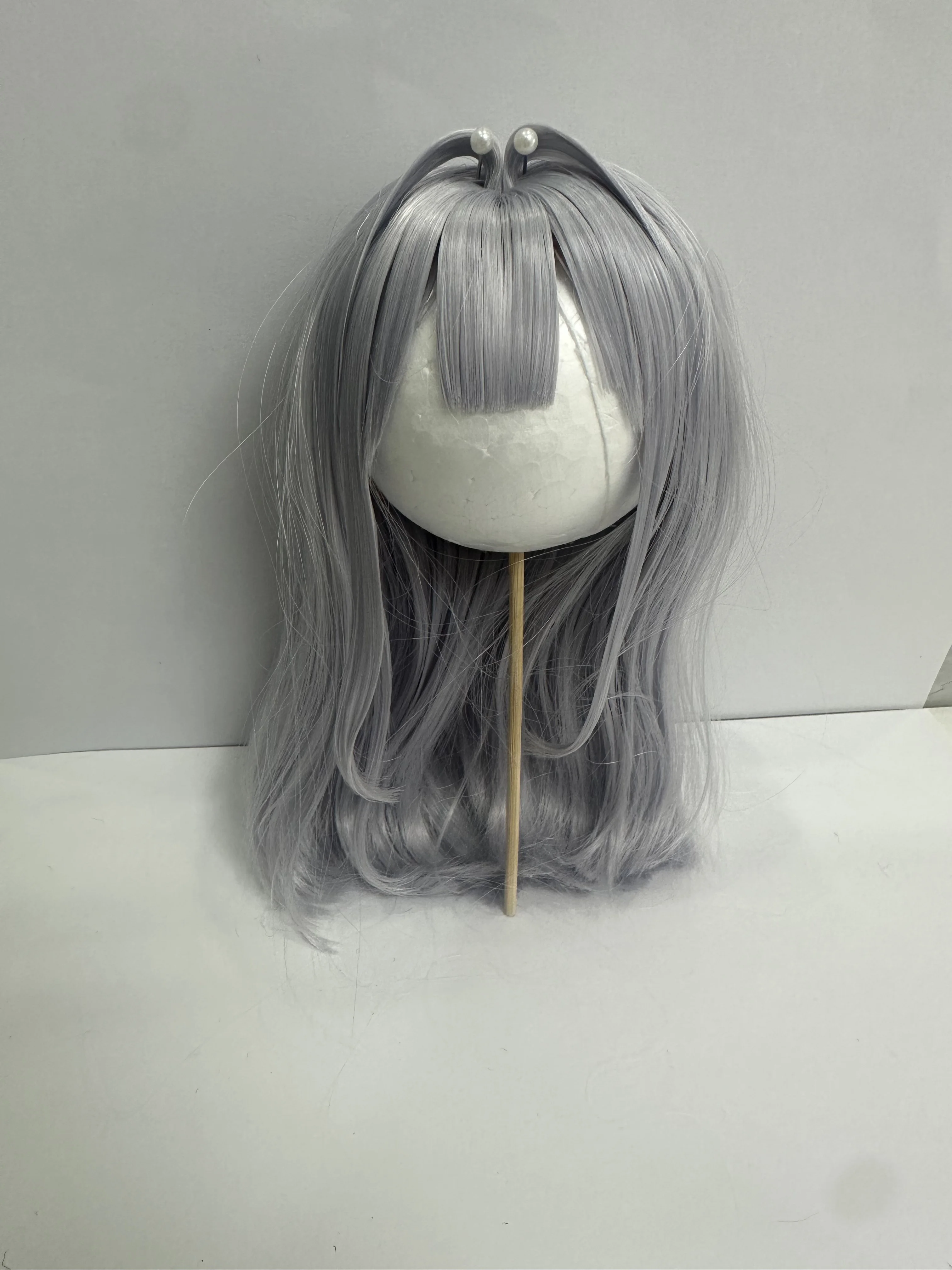 D09-P327 ręcznie robiona zabawka dla dzieci 1/6 1/4 1/3 MSD MDD bjd peruka brązowy niebieski średniej długości proste włosy 1 sztuk