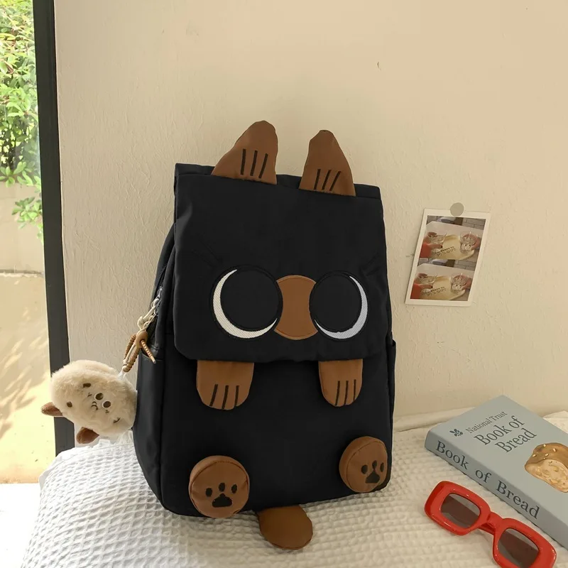 Ins Style Backpack Student Cat School Bags Casual Basic Japanese Cartoon Large Capacity Backpacks One Mengluo  Cat Shoulder Bag