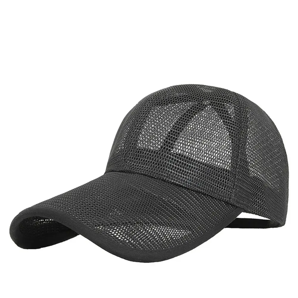 

Sun Hats Quick-dry Mesh Baseball Cap Adjustable Breathable Men Snapback Hat Translucent Hollow Sports Mesh Caps Unisex