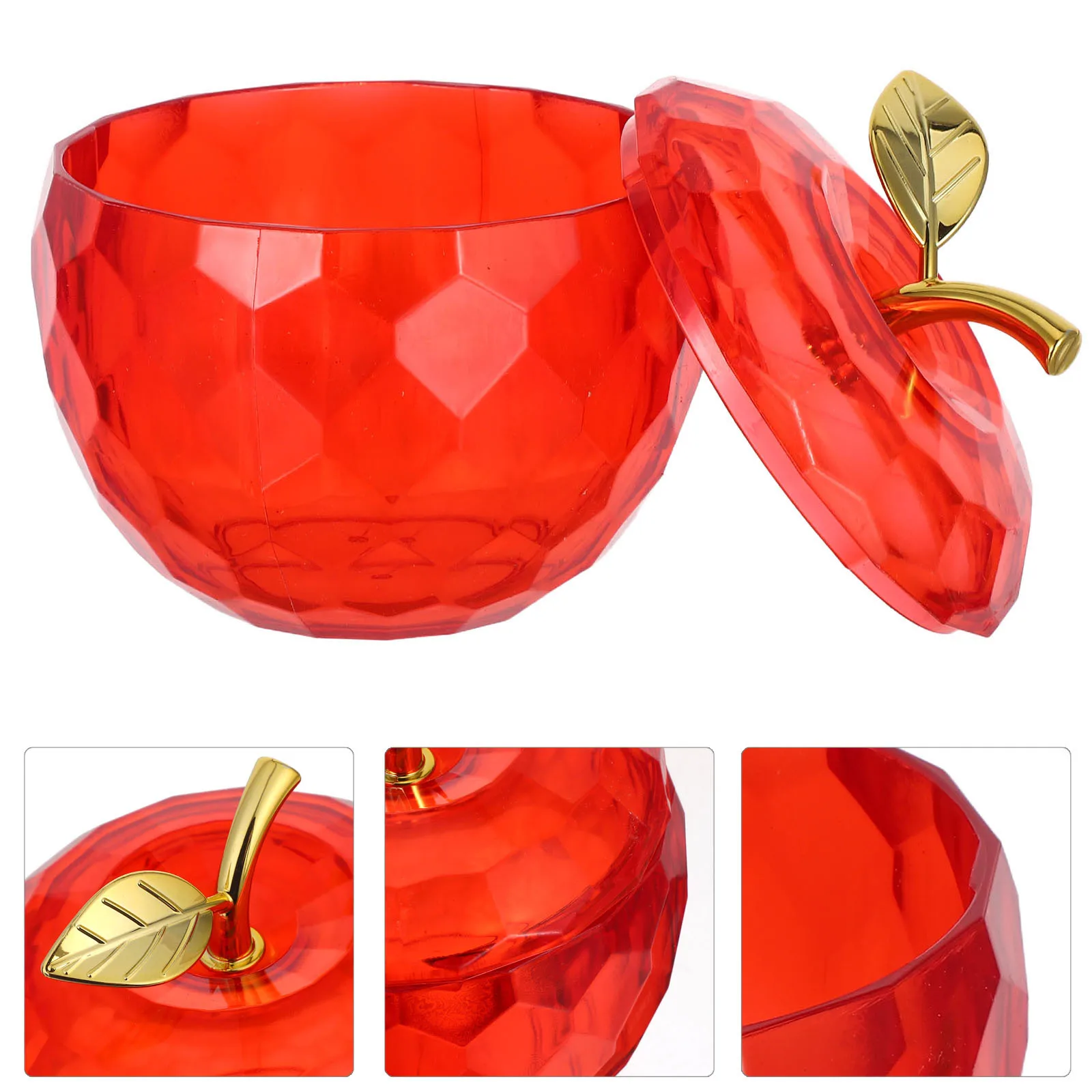 

4.72 X 4.52 Inches Christmas Candy Storage Containers Plastic Apple Shaped Jars Holiday Treat Boxes For Classroom Party Favors