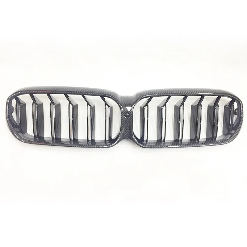 For G30 Double Slat Carbon Fiber Front Bumper Grille For BMW 5 Series G30 G31 F90 M5 LCI 2020-2024 Car Parts