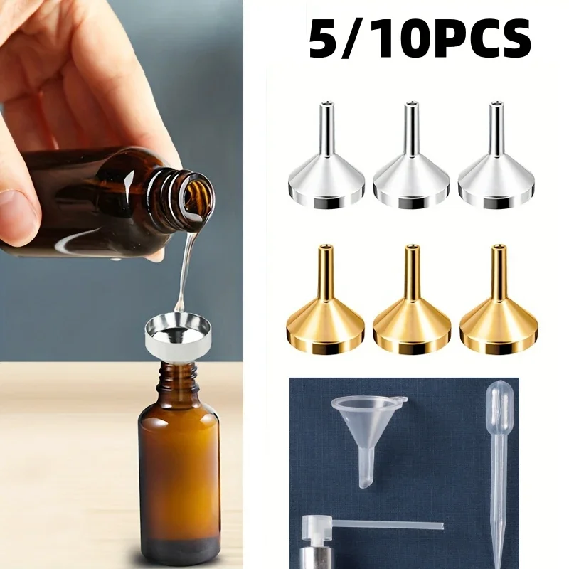 5/10pcs Refillable Perfume Bottle Funnel  Mini Perfume Travel Bottle Refillable Bottom Fill Perfume Dispenser Dropper Bottle