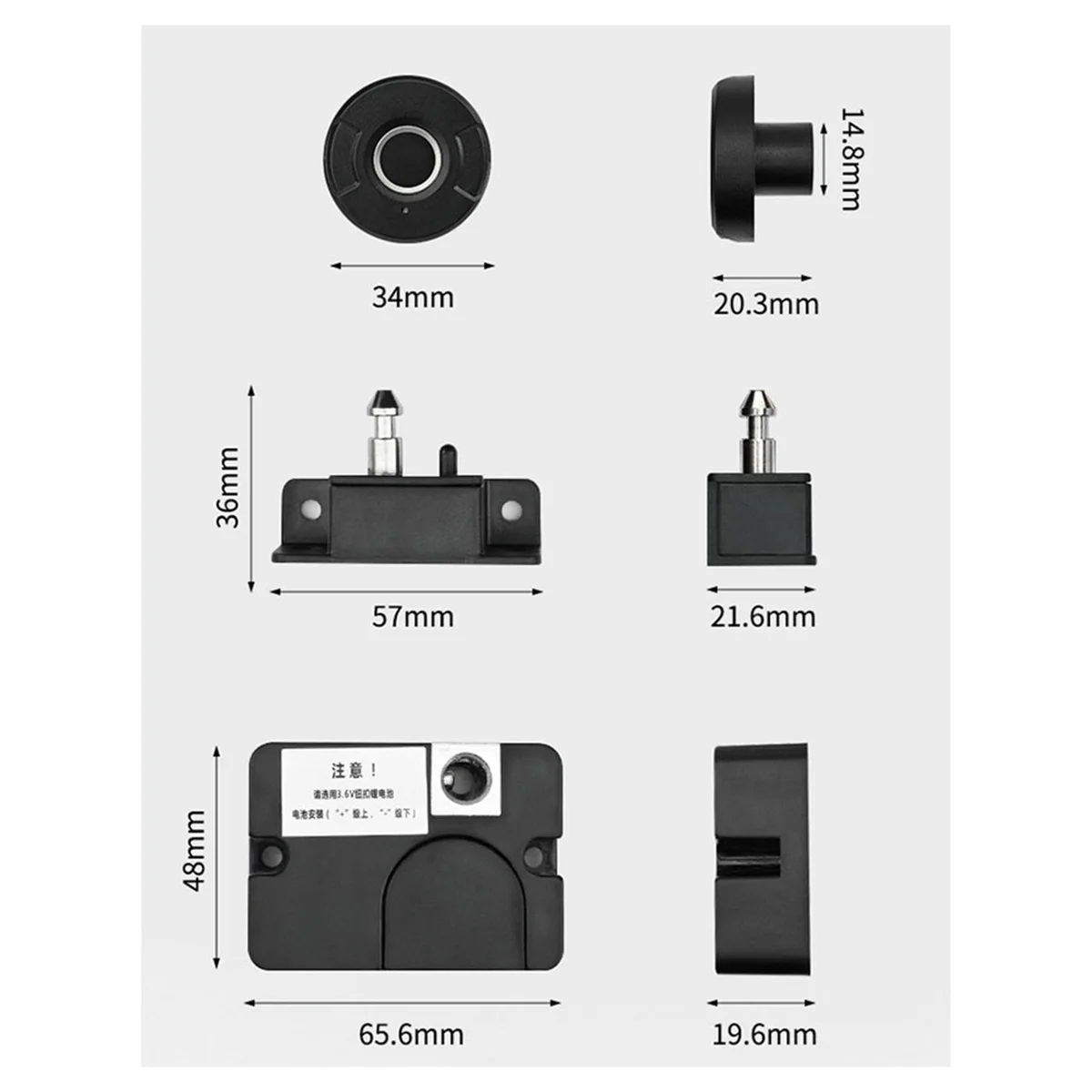 

AA98 Smart Fingerprint Cabinet Drawer Cupboards Door Lock Biometric Electric Lock Keyless Cabinet Lock