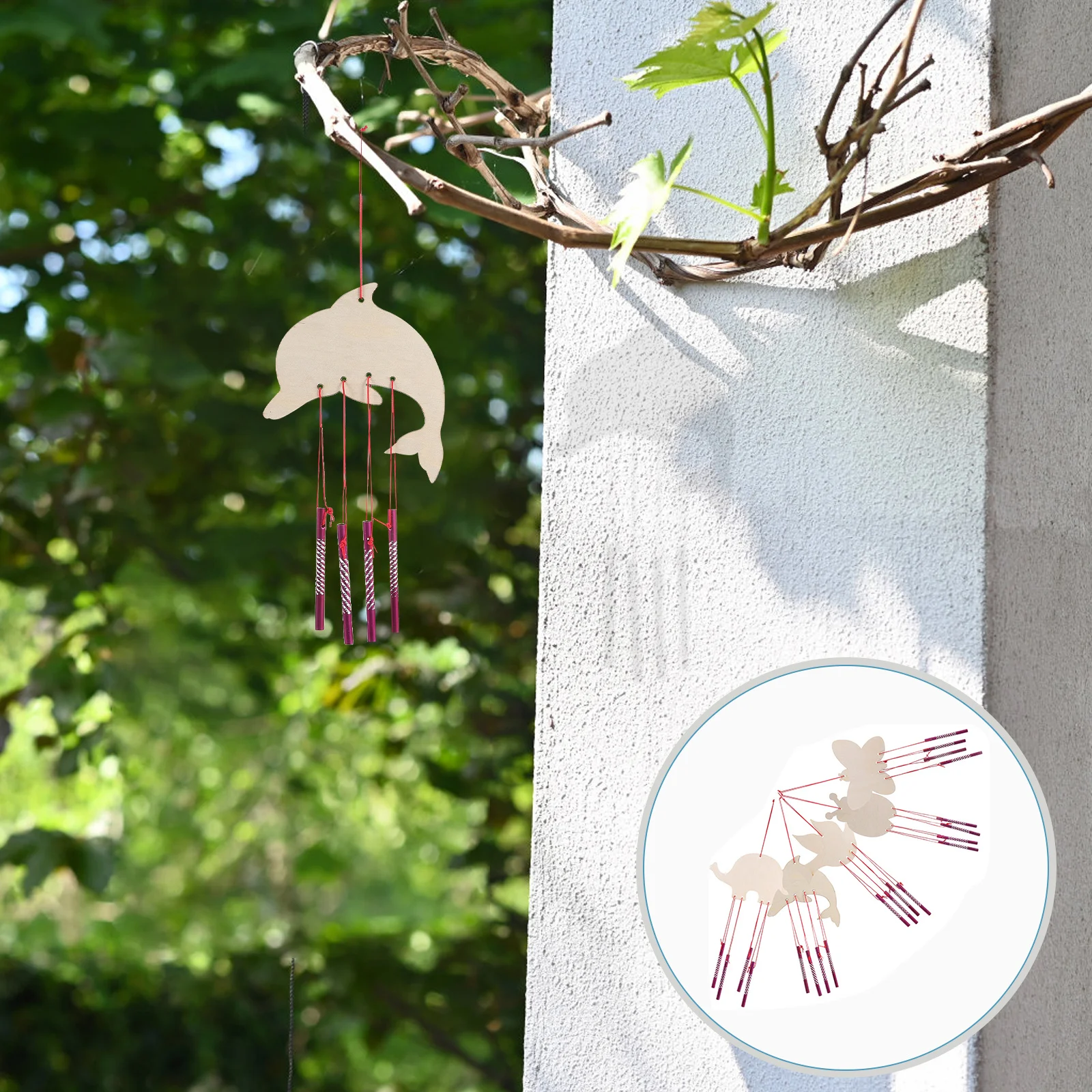 

10Pcs Wood Wind Chime Craft Kit DIY Graffiti Coloring Set Easy Assembly for Kids Adults Family Interaction Home Decor Spring