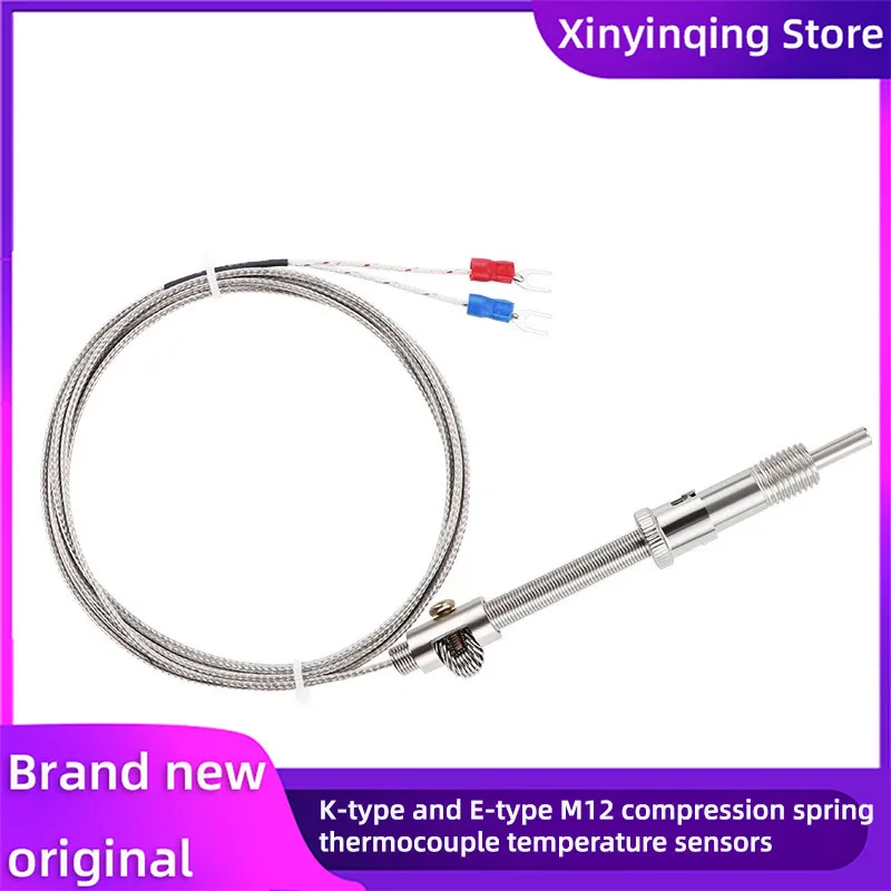 M12 compression spring thermocouple K E type PT100 1/2/3/4/5M Probe temperature sensing Cable temperature sensor/controller