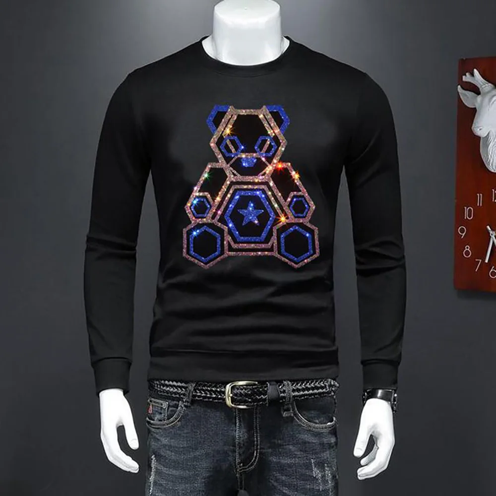 2025 Hot Sale Designer  Rhinestone Pullover Sweatshirt  Fashion Hip Hop Street  Top S-4XL