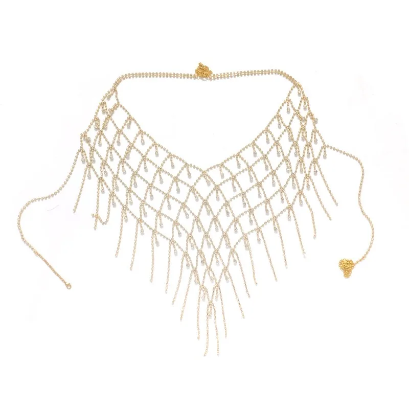 Exquisite Fashion Sparkling Rhinestone Mesh Chest Chain Boho Summer Beach Ball Crystal Sling Bra Body Chain Jewelry Accessories