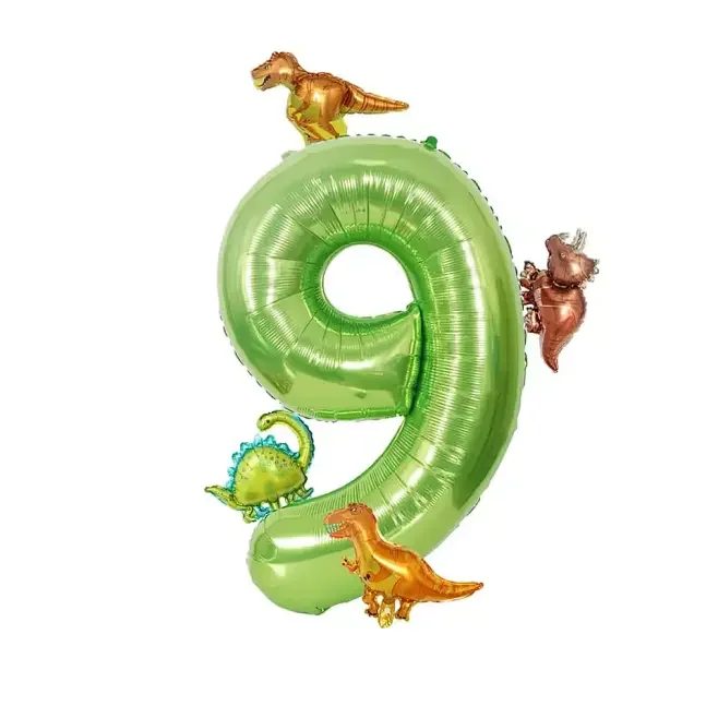 6 Teile/satz 40 zoll Große Aluminium Folie Anzahl Ballon mit Niedlichen Mini Dinosaurier Ballons für Geburtstag Party Jahrestag Dekoration – Detail 8