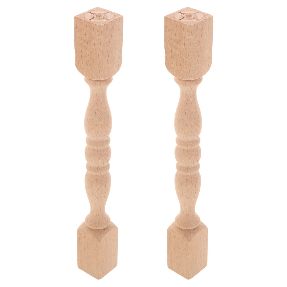 

2Pcs Wooden Baluster Spindles Small Gourd Shape Decorative Staircase Fence Cabinet Unpainted Solid Wood Carved Posts Furniture