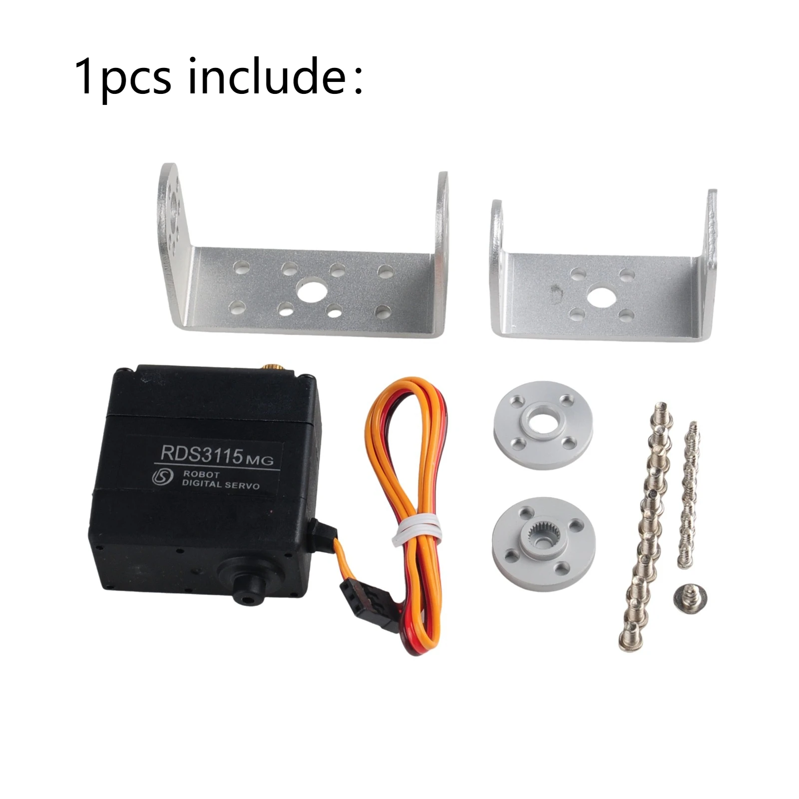 เซอร์โวมอเตอร์ดิจิตอล 1/4 ชิ้น 17 กก. แรงบิดสูง 180/270 องศา เกียร์โลหะแบบสองแกน สำหรับเรือบังคับวิทยุ หุ่นยนต์ RDS3115MG พร้อมฐานยึด