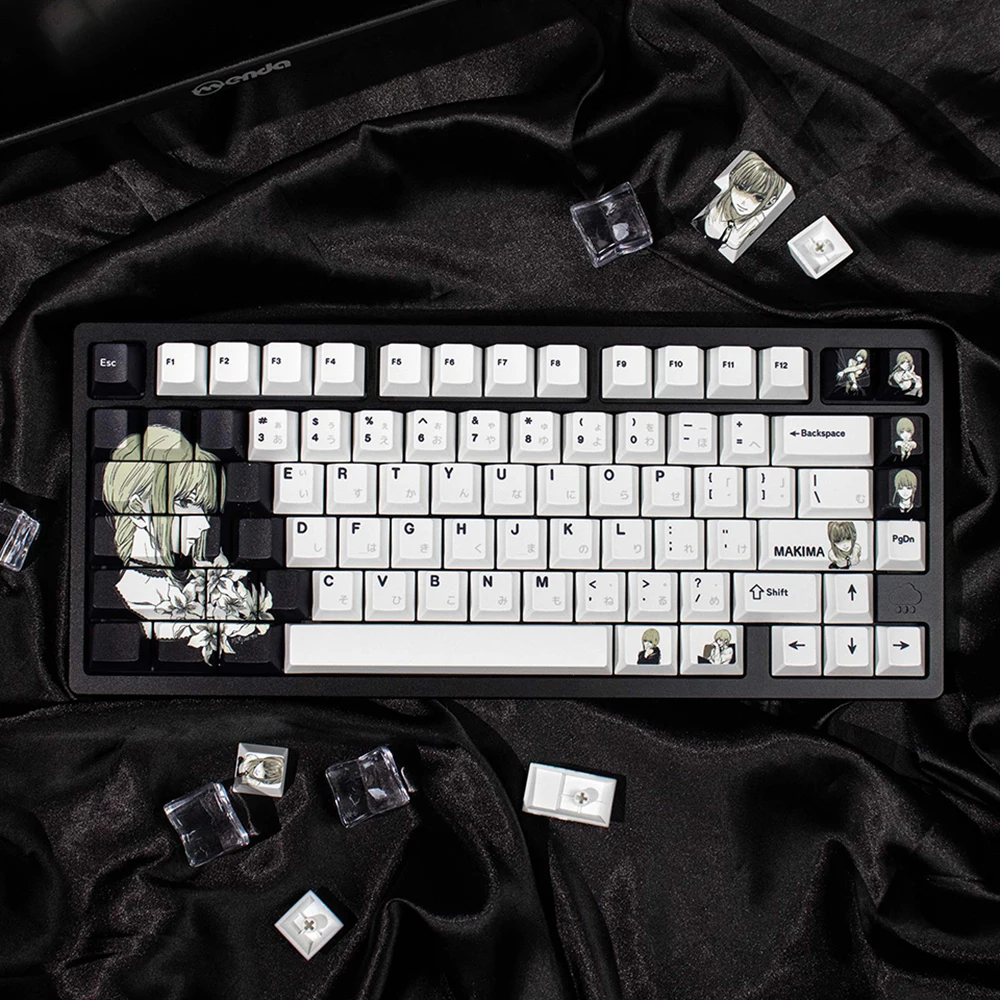 

135 Keys Flower Makima Keycaps Dye Sub Keycaps PBT Cherry Profile English Japanese keycaps For MX Switches Mechanical Keyboard