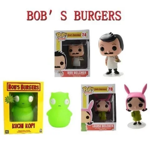 FUNKO POP Bob\'s Burgers #78 Louise Cute Vinyl Dolls 74# Bob Kuchi Kopi Luminous Figure Model Toys for Children Birthday Gift