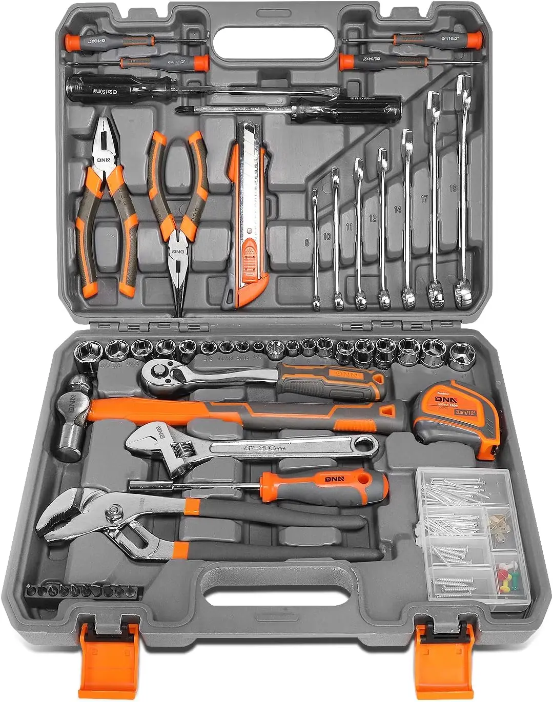 TOOLS-00059 160-piece Mechanics Auto & Home Repair Tool Set Household Hand Tool Kit with Storage Case