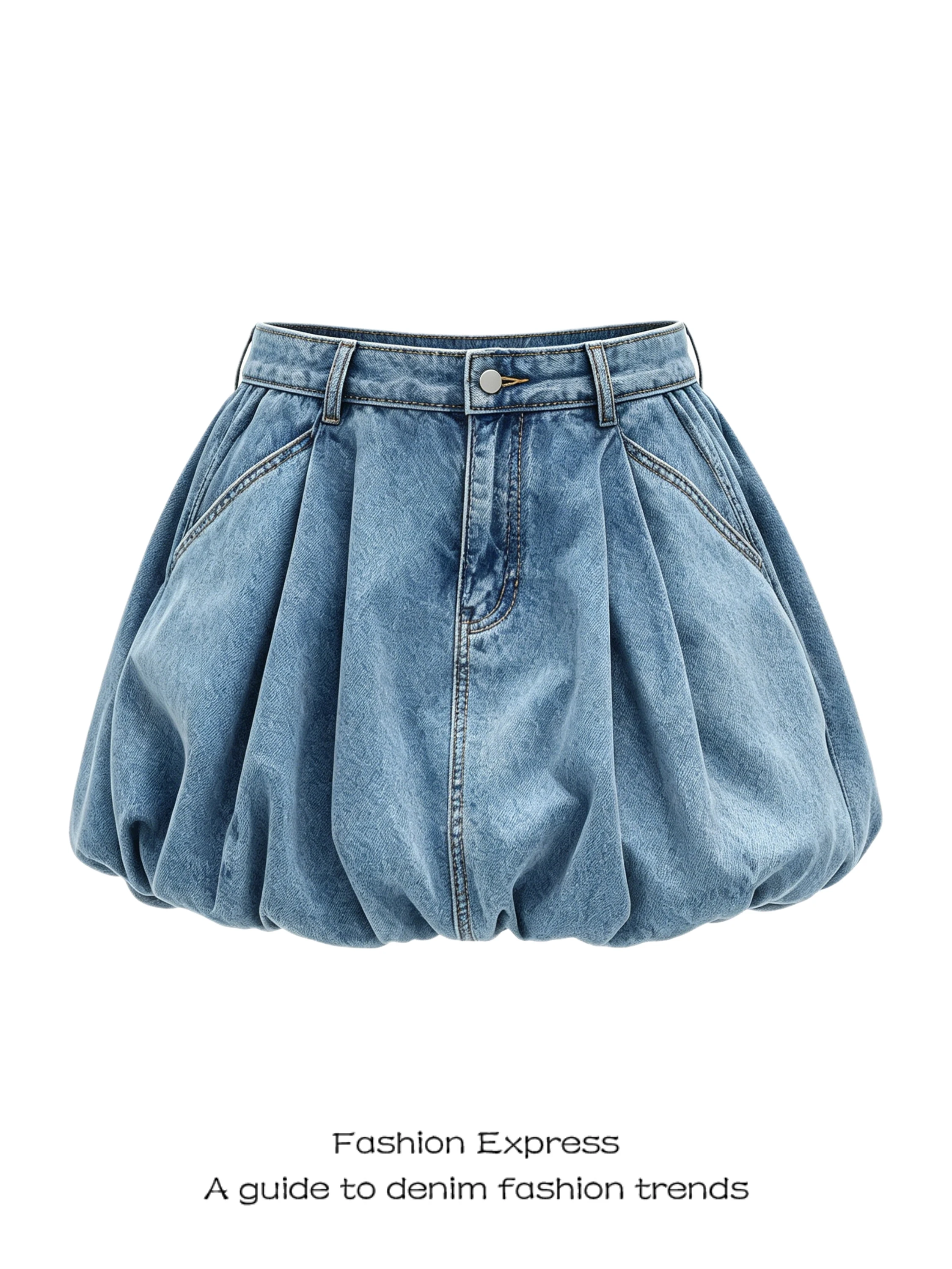 

2026 New Women's Summer Denim Short Skirt Fashionable Blossom Casual High Waist A-Line Skirt Standard Fit Daily Wear