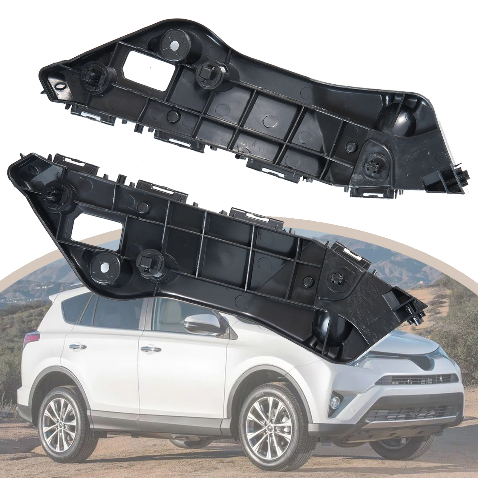 2pcs Car Front Left RIght Bumper Bracket Driver Side Passenger Side Bumper Support For Toyota RAV4 2013 2014 2015 2016 2017 2018