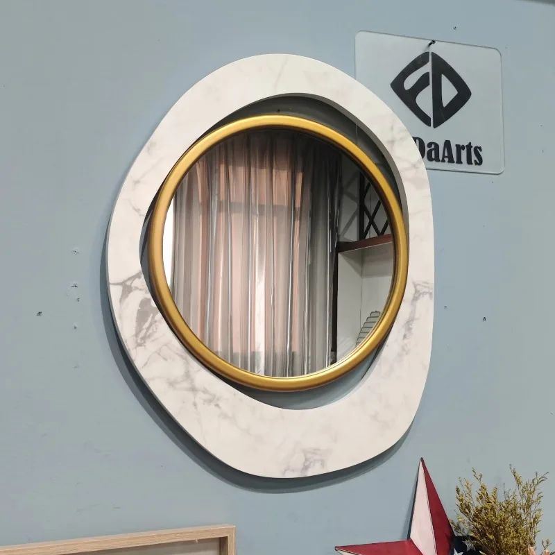 60x45CM New Modern Simple Wooden Art Wall Hangings Luxury Creative Makeup Mirror Home Decoration