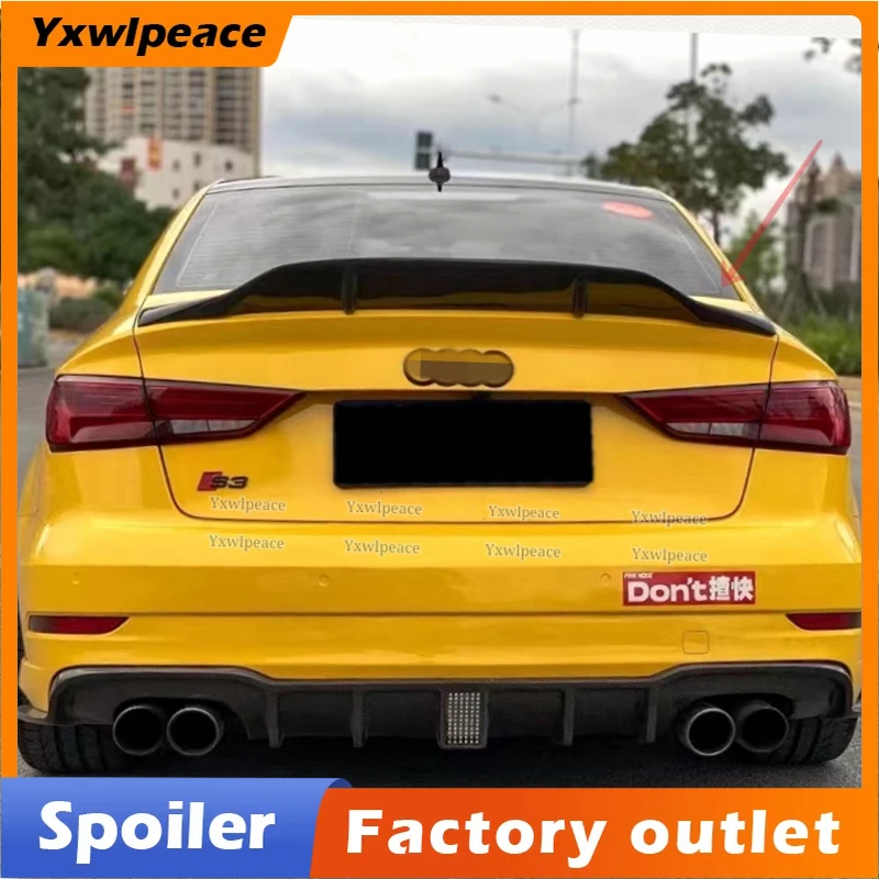 

R Style Real Carbon Fiber Rear Trunk Lip Spoiler Body Kit Accessories For Audi A3 S3 RS3 2014 2015 2016 2017 2018