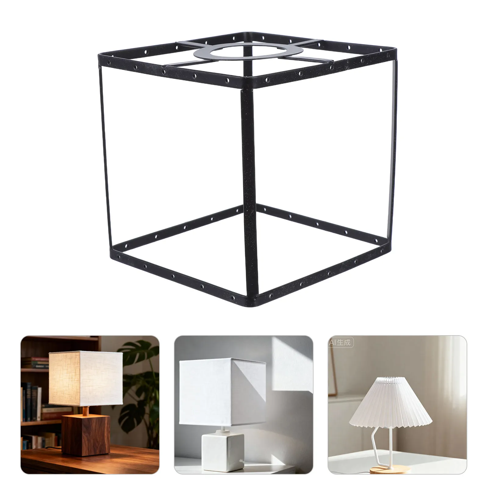 

Металлический каркас-держатель для абажура, квадратный, с отверстием 1,7 дюйма, под цоколь E27, для подвесных светильников DIY