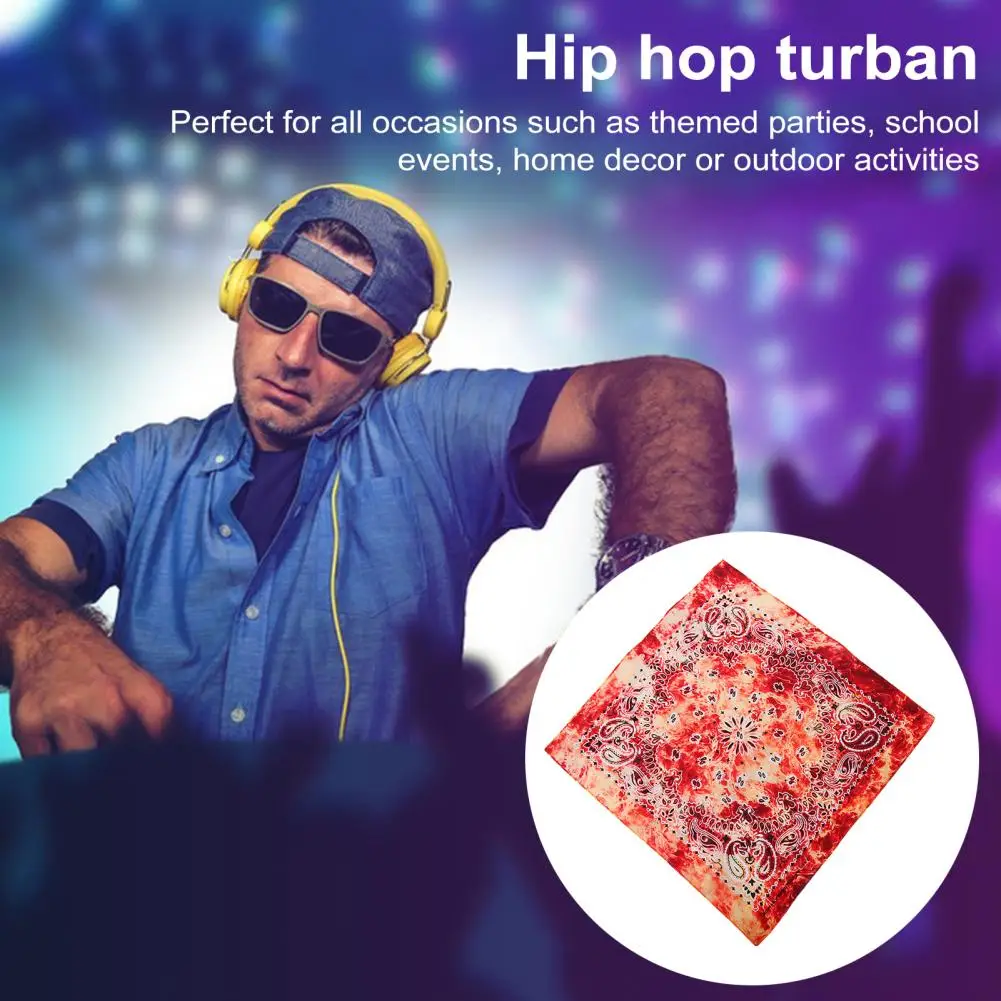 Bandana de algodão quadrada Hip Hop Bandana multiuso Lenço de verão, Proteção solar impressa, lenço de cabelo, presente de Natal