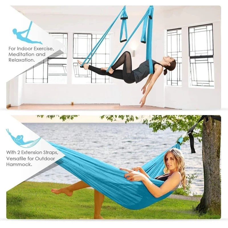 2.5*1.5m Anti-Gravity Yoga Hammock Set Flying Swing Aerial Traction Device Trapeze Outdoor Indoor Inversion Flying Sling