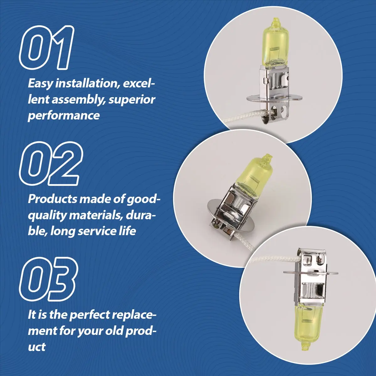 Car Halogen Bulbs Vehicle Fog Light DC 12V H3 100W Yellow Bulbs Main in Car Light