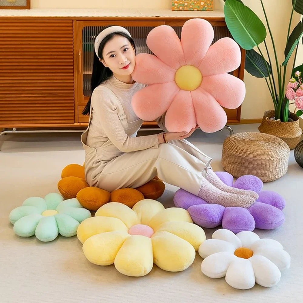 

50cm Six Color Fashion Petal Pillow Pillow Headboard Pillow Living Room Sofa Cushion Window Decoration Sun Flower Light Luxury