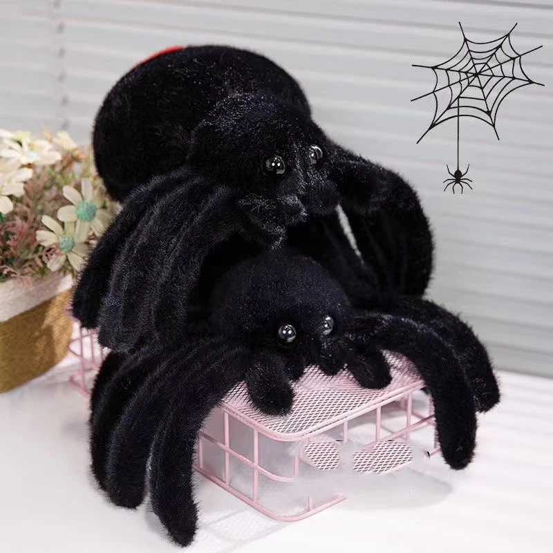 Red Tail Spider Plush Toy Simulated insect Doll Festival  Funny Tricky Festival