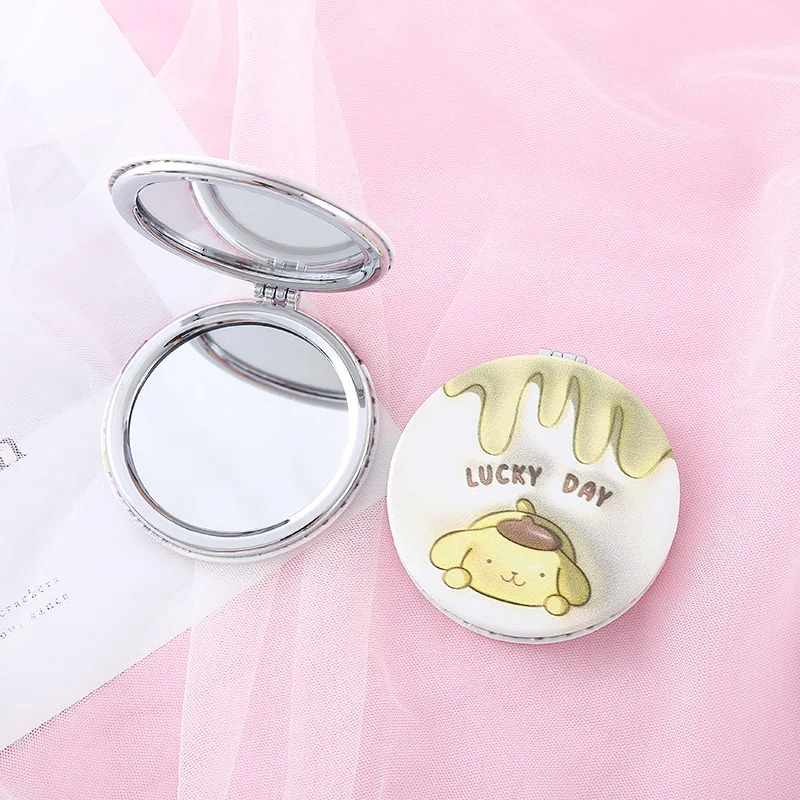 Hello Kitty Sanrio Double Sided Folding Mirror Cute Portable Mirror Comb Integrated Mini Makeup Mirror Girl Gifts