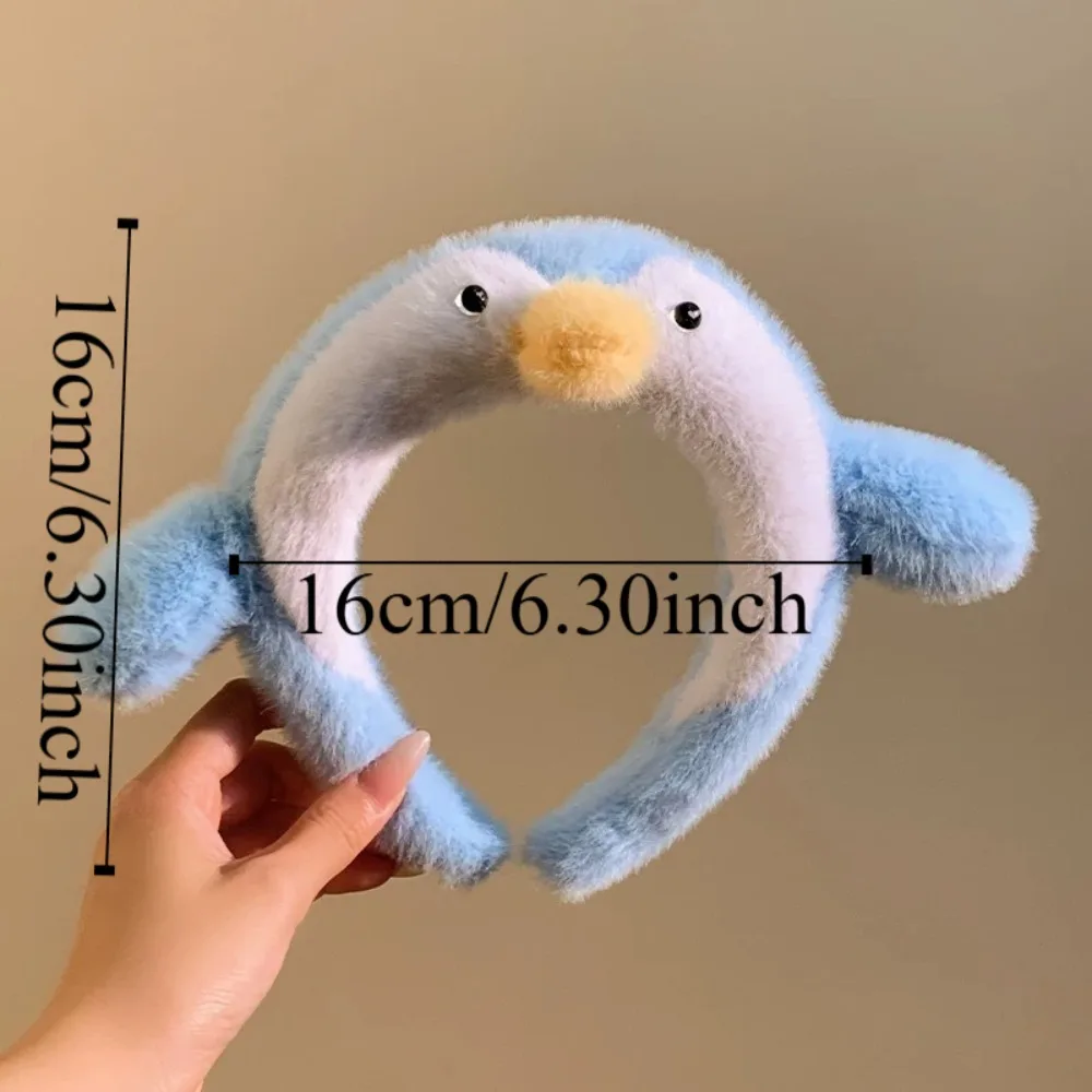 Креативная повязка на голову с рисунком Snotty Pig, плюшевая кукла, Нескользящая плюшевая повязка для волос, головные уборы, мытье лица, обруч для волос с пингвином для женщин