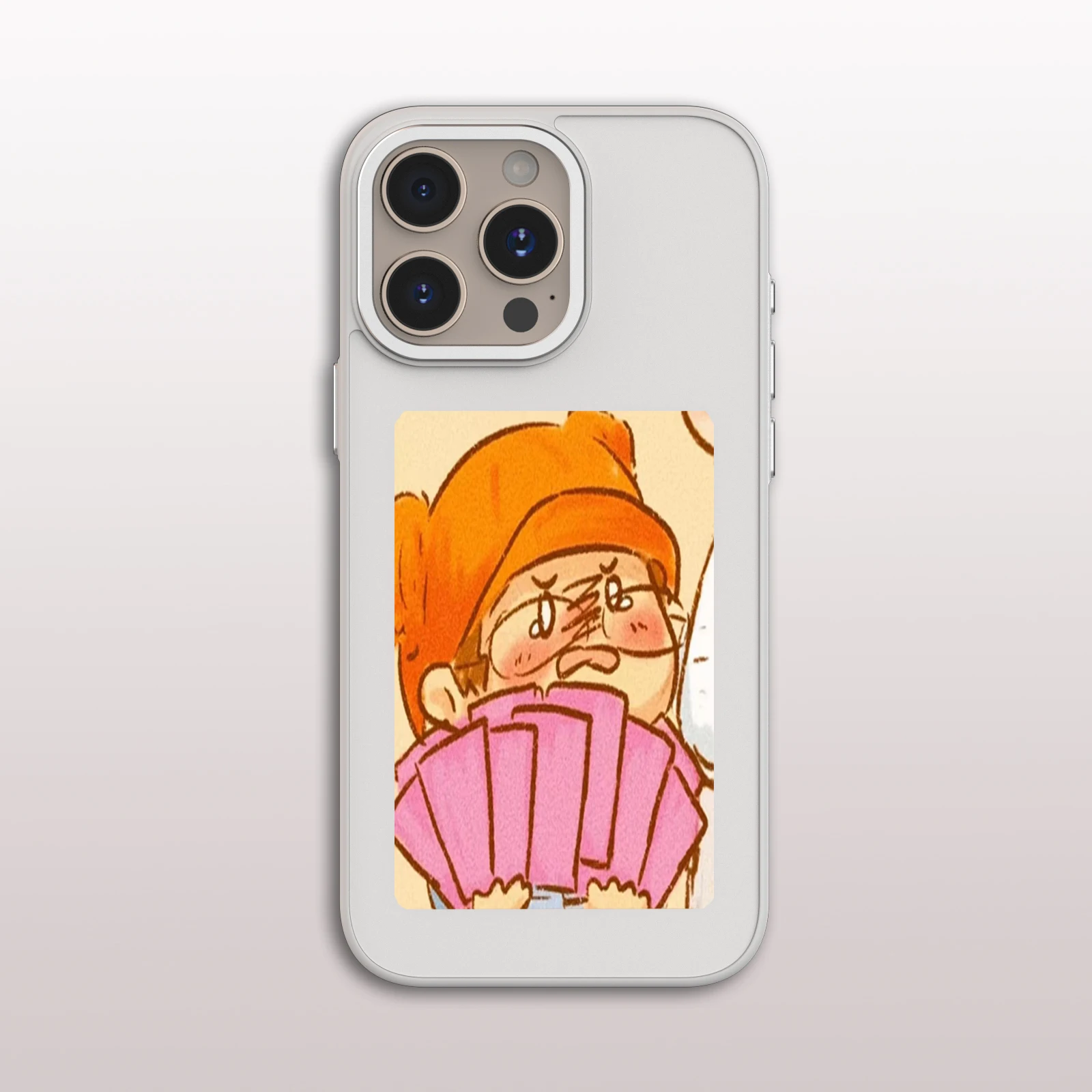 Nova capa de telefone NFC E Ink para iPhone 16 Pro Max - Design DIY de menina de desenho animado, capa inteligente sem bateria
