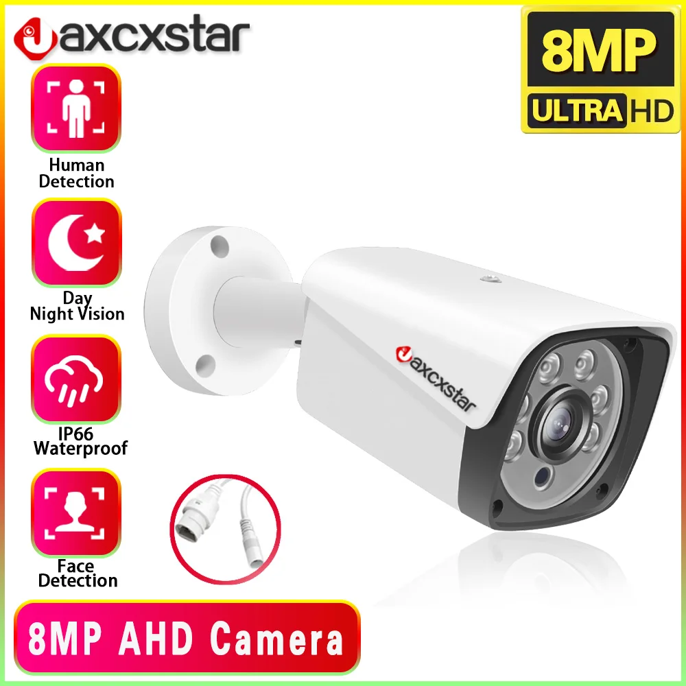 

4K 8MP Bullet CCTV AHD Security Camera Metal Day Night Vision Street Waterproof Video Surveillance Motion Detection 5MP Camera