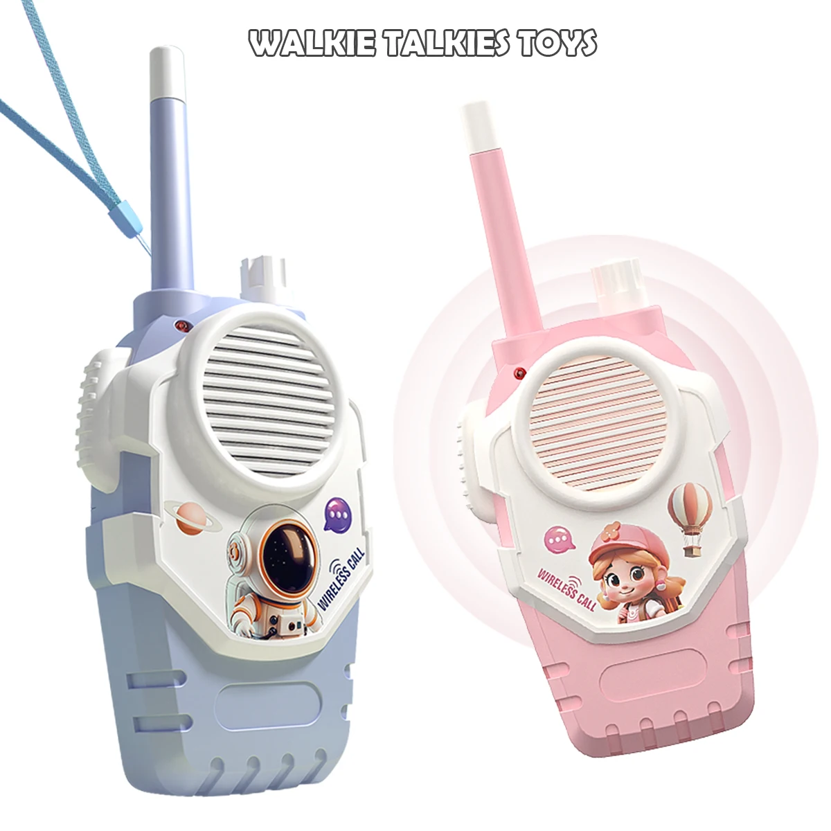 2 Buah Mainan Walkie-Talkie Anak-anak, Set Walkie Talkie Interaksi Jangkauan Penerima Dua Arah untuk Perjalanan Luar Hadiah Berkemah Mendaki