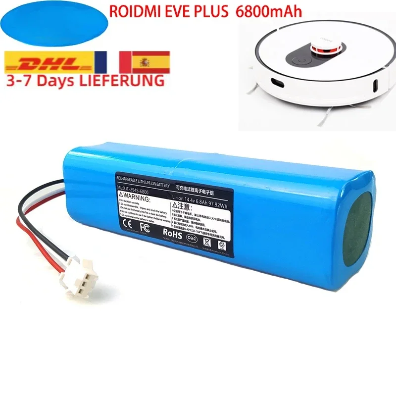 New 14.8V 6800mAh Robot Battery For Xiaomi Viomi S9 ROIDMI EVE PLUS Robotic Vacuum Cleaner