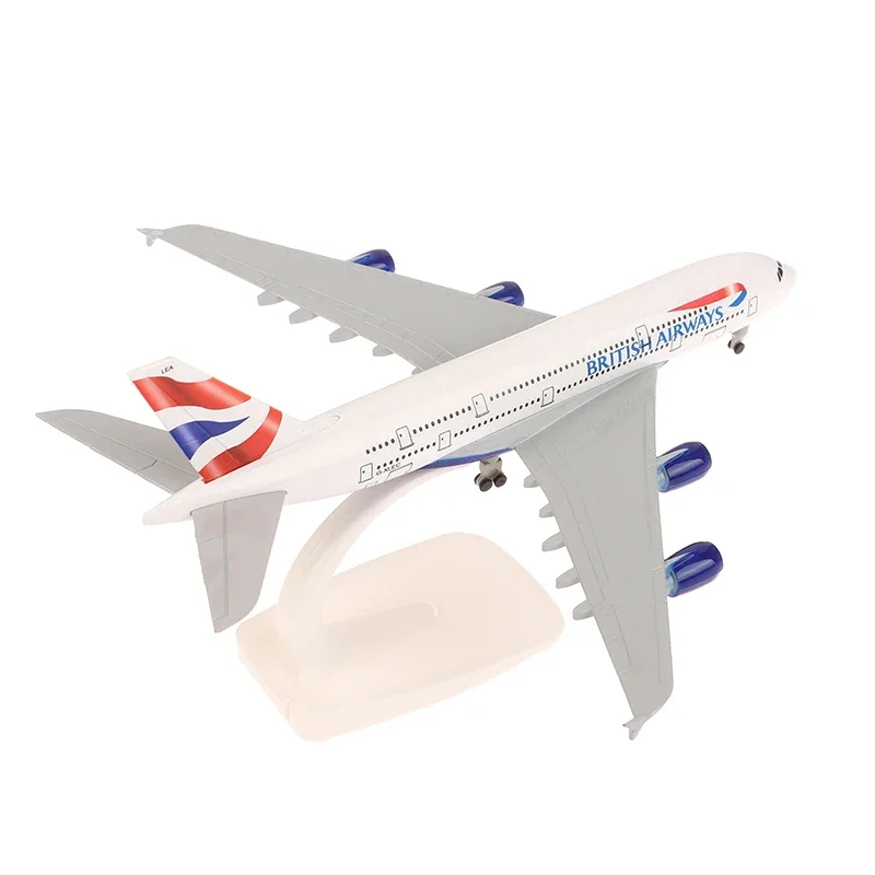 20cm liga de metal uk air britânica airways 380 a380 companhias aéreas avião com trens de pouso modelo diecast avião modelo