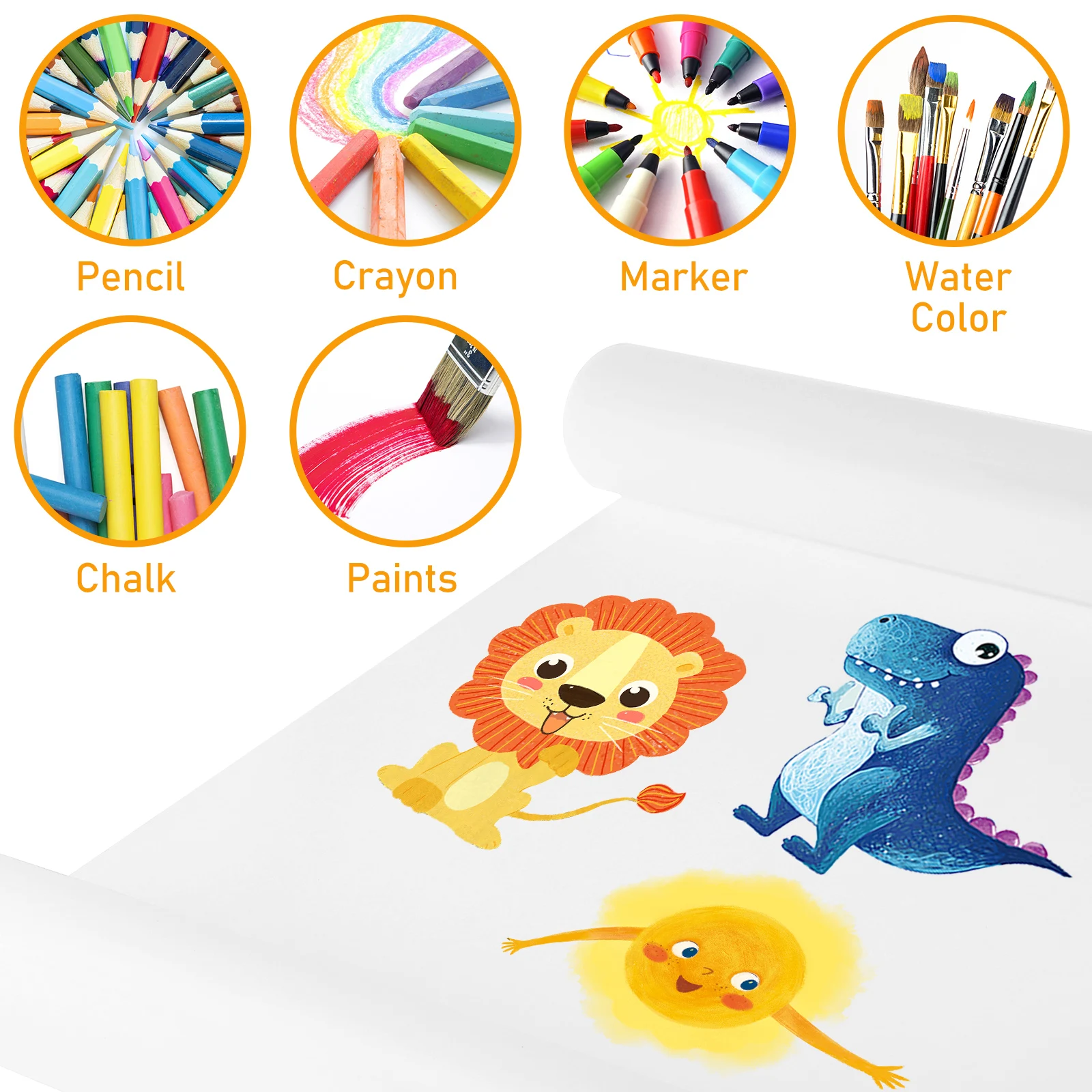 

2 Rolls Scroll Paper Sketching Papers Painting for Wedding White Drawing
