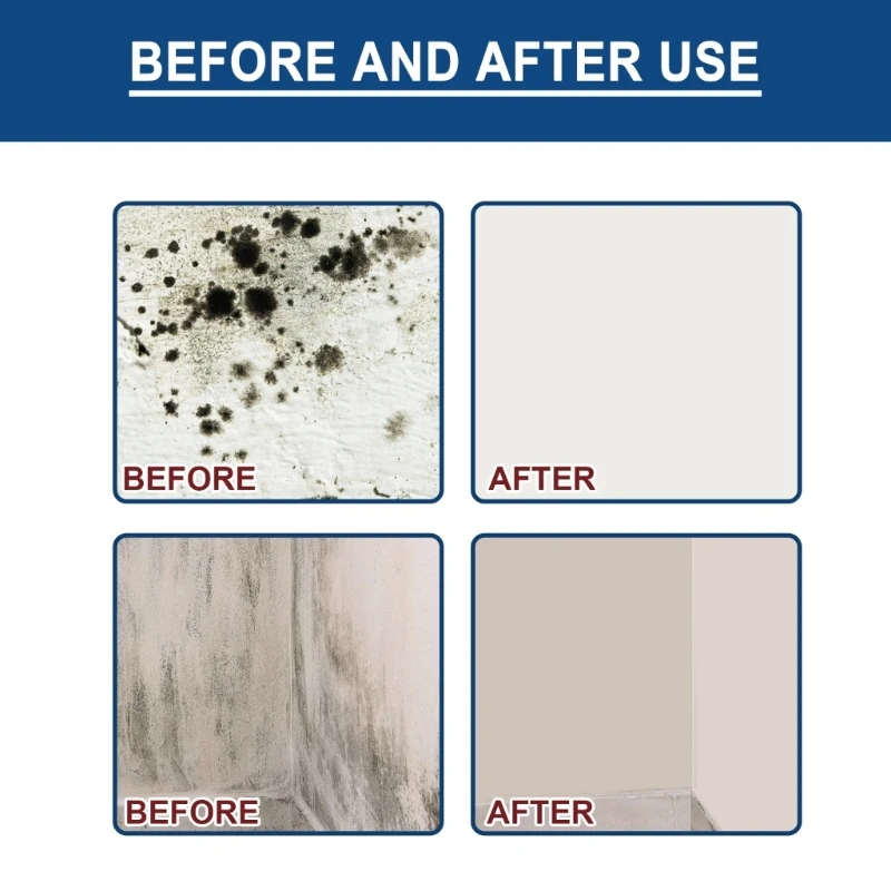 Jaysuing Household Mold Remover Spray Mildew Cleaning Agent Furniture Tile Removal Floor Wall Mold Cleaner 60ml